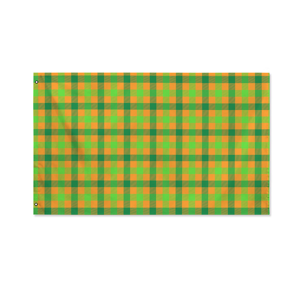 Shamrock Plaid Saint Patrick's Day Print Polyester Flag