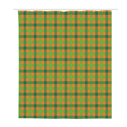 Shamrock Plaid Saint Patrick's Day Print Polyester Shower Curtain