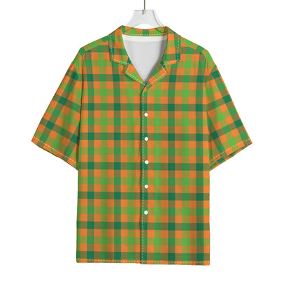 Shamrock Plaid Saint Patrick's Day Print Rayon Hawaiian Shirt