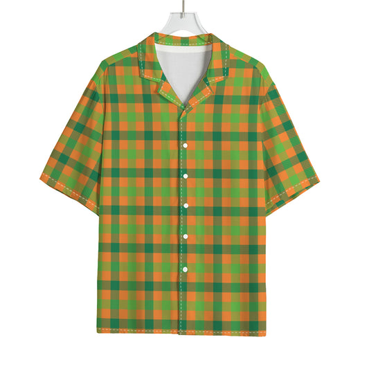 Shamrock Plaid Saint Patrick's Day Print Rayon Hawaiian Shirt