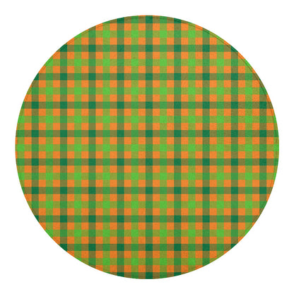 Shamrock Plaid Saint Patrick's Day Print Round Blanket