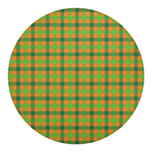 Shamrock Plaid Saint Patrick's Day Print Round Blanket