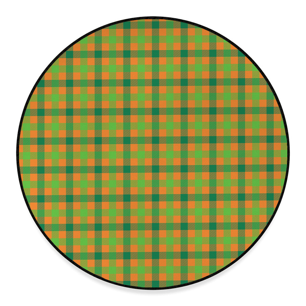 Shamrock Plaid Saint Patrick's Day Print Round Floor Mat