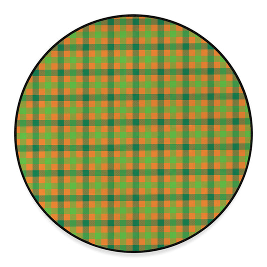 Shamrock Plaid Saint Patrick's Day Print Round Floor Mat