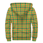 Shamrock Plaid Saint Patrick's Day Print Sherpa Lined Zip Up Hoodie