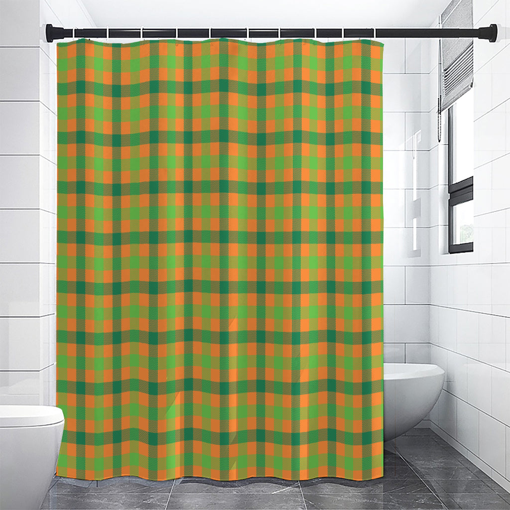 Shamrock Plaid Saint Patrick's Day Print Shower Curtain