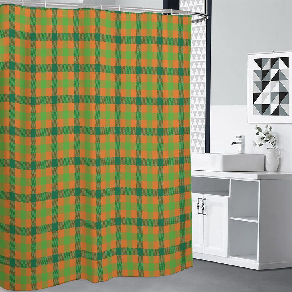 Shamrock Plaid Saint Patrick's Day Print Shower Curtain