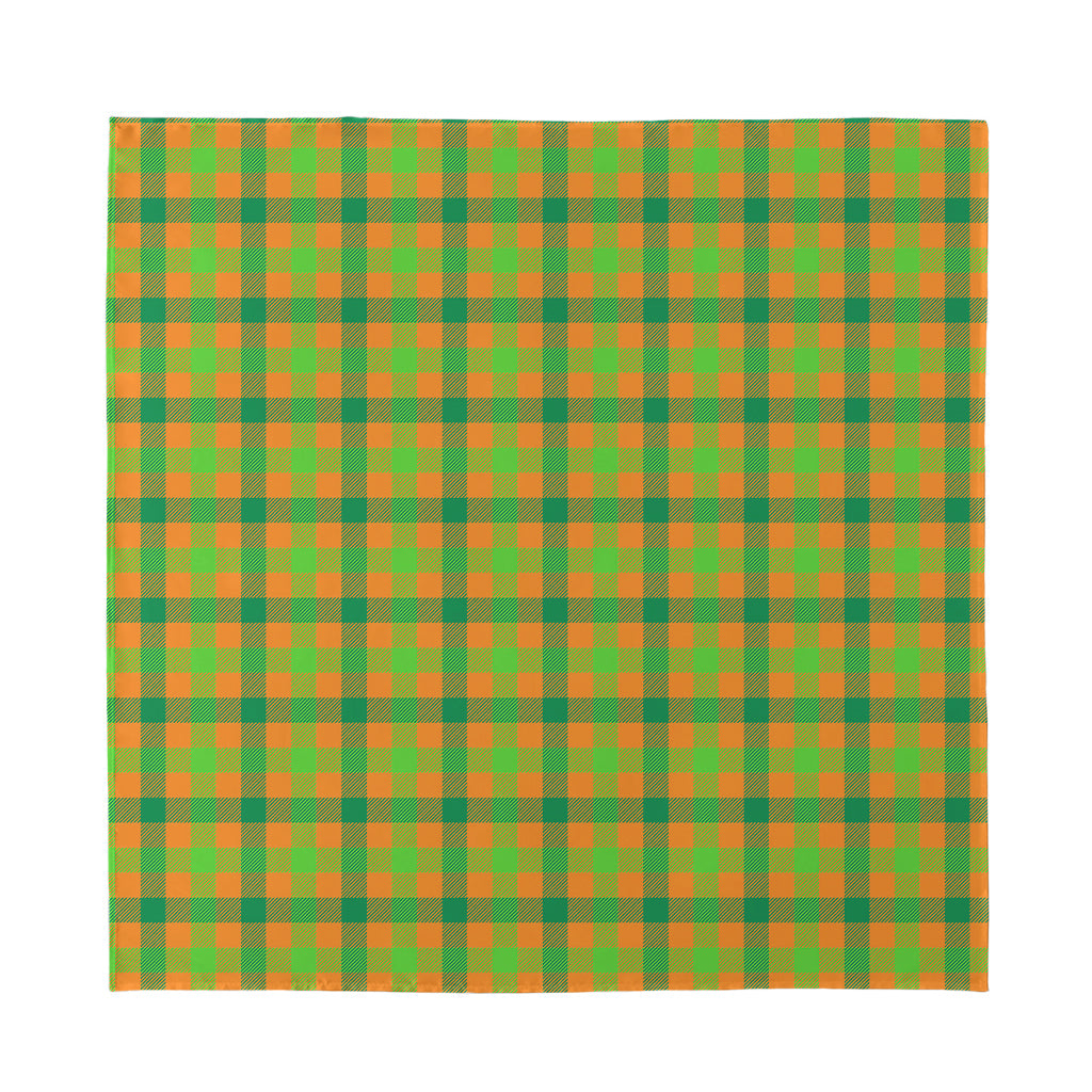 Shamrock Plaid Saint Patrick's Day Print Silk Bandana