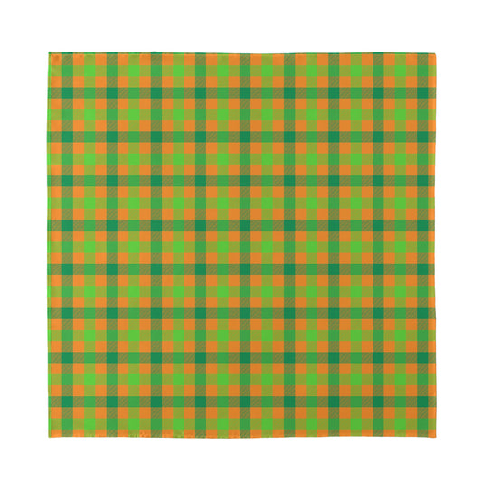 Shamrock Plaid Saint Patrick's Day Print Silk Bandana