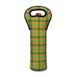 Shamrock Plaid Saint Patrick's Day Print Single Neoprene Wine Tote