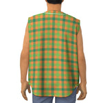 Shamrock Plaid Saint Patrick's Day Print Sleeveless Baseball Jersey