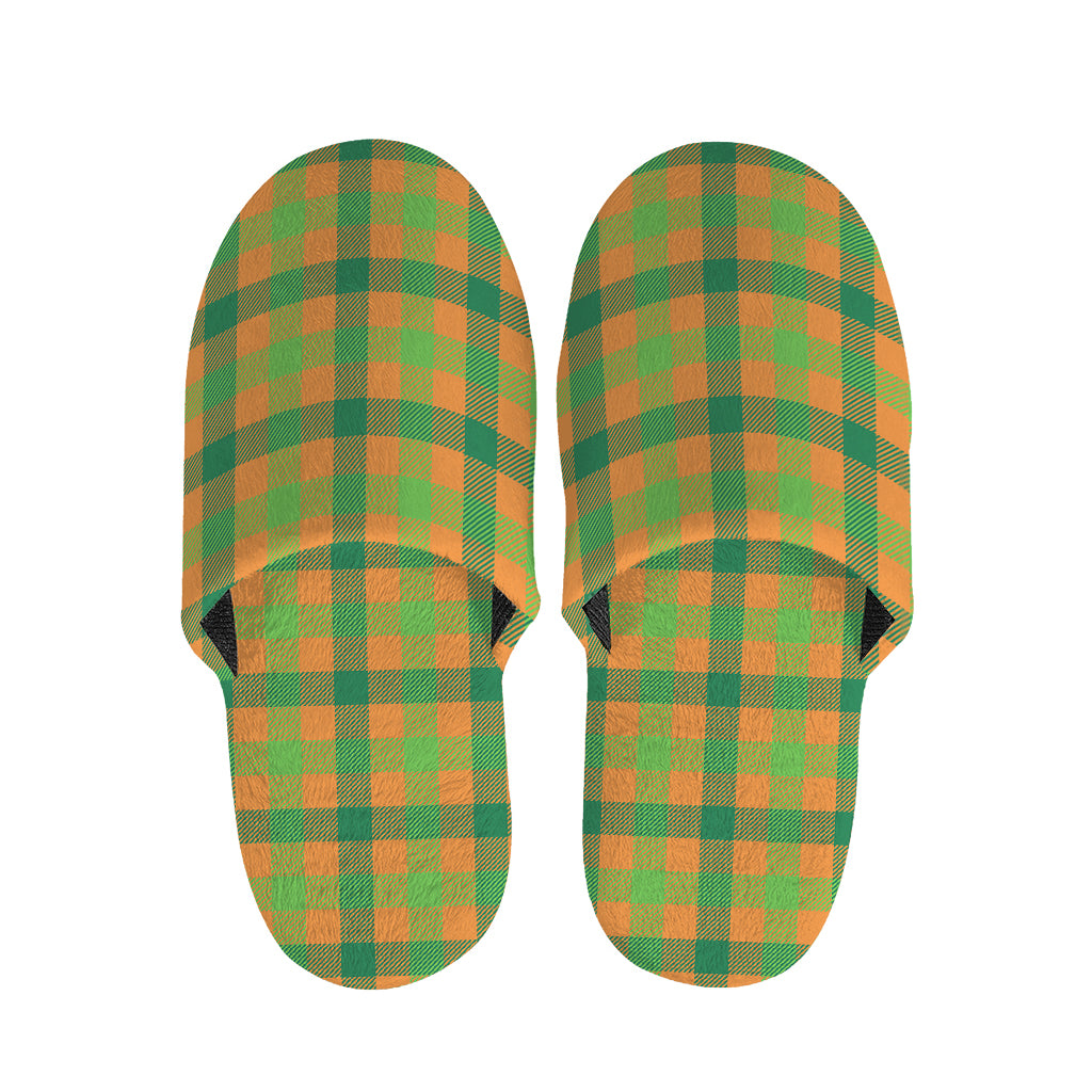 Shamrock Plaid Saint Patrick's Day Print Slippers