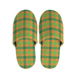 Shamrock Plaid Saint Patrick's Day Print Slippers