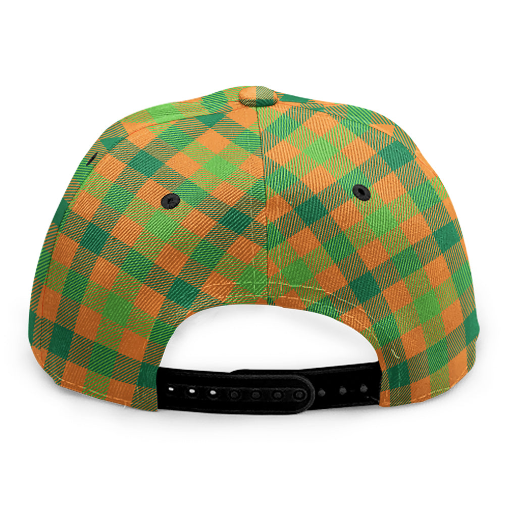 Shamrock Plaid Saint Patrick's Day Print Snapback Cap