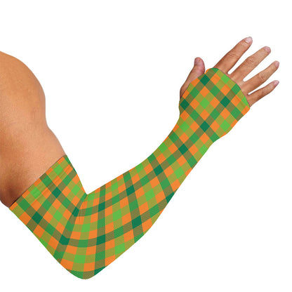 Shamrock Plaid Saint Patrick's Day Print Sun Protection Arm Sleeves