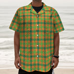 Shamrock Plaid Saint Patrick's Day Print Textured Short Sleeve Shirt
