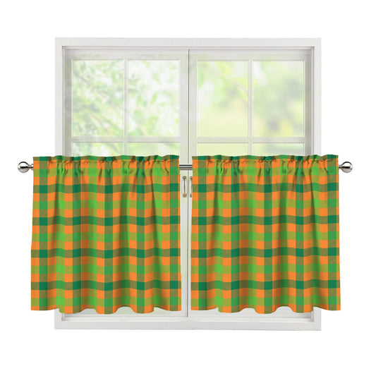 Shamrock Plaid Saint Patrick's Day Print Tier Curtains