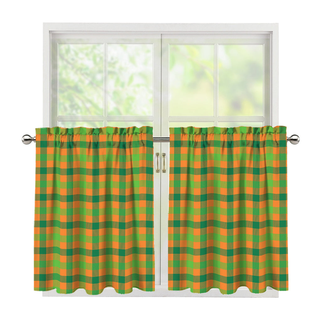 Shamrock Plaid Saint Patrick's Day Print Tier Curtains