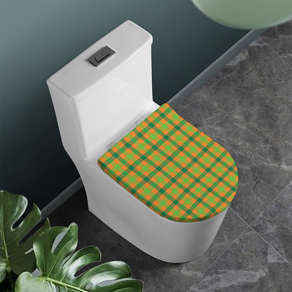 Shamrock Plaid Saint Patrick's Day Print Toilet Lid Cover