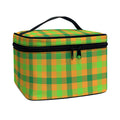 Shamrock Plaid Saint Patrick's Day Print Travel Makeup Bag