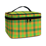 Shamrock Plaid Saint Patrick's Day Print Travel Makeup Bag