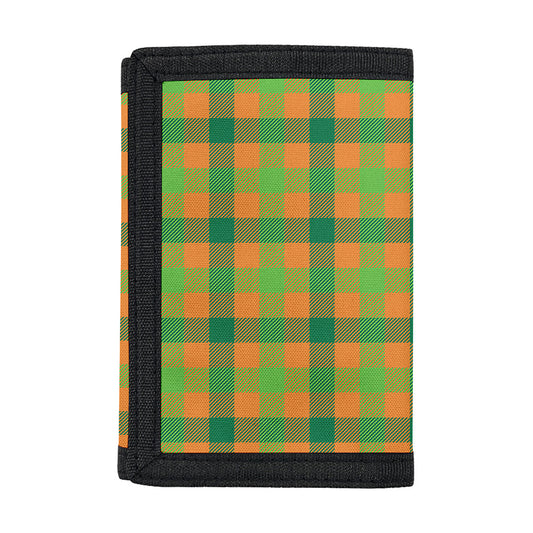 Shamrock Plaid Saint Patrick's Day Print Trifold Wallet