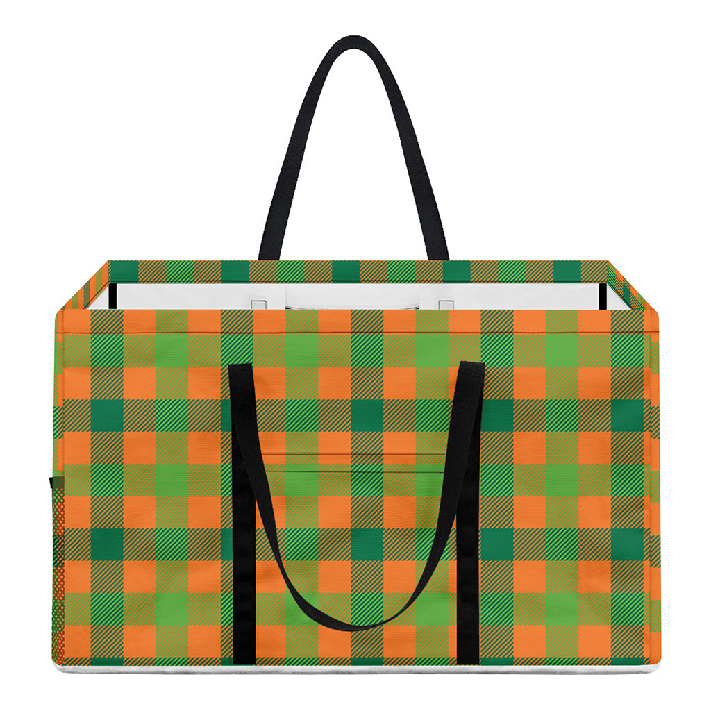 Shamrock Plaid Saint Patrick's Day Print Utility Tote Bag