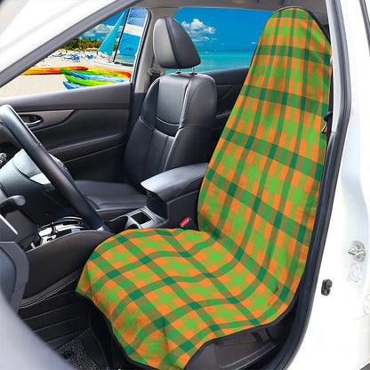Shamrock Plaid Saint Patrick's Day Print Waterproof Car Seat Cover