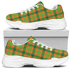 Shamrock Plaid Saint Patrick's Day Print White Chunky Shoes