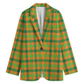 Shamrock Plaid Saint Patrick's Day Print Women's Blazer