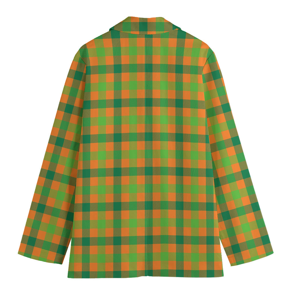 Shamrock Plaid Saint Patrick's Day Print Women's Blazer
