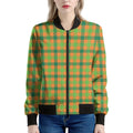 Shamrock Plaid Saint Patrick's Day Print Women's Bomber Jacket