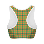 Shamrock Plaid Saint Patrick's Day Print Women's Sports Bra