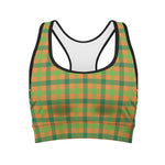 Shamrock Plaid Saint Patrick's Day Print Women's Sports Bra