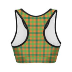 Shamrock Plaid Saint Patrick's Day Print Women's Sports Bra