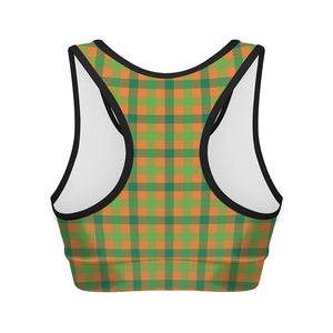 Shamrock Plaid Saint Patrick's Day Print Women's Sports Bra