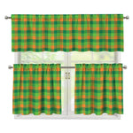 Shamrock Plaid St. Patrick's Day Print 3 Piece Kitchen Curtains