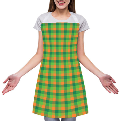 Shamrock Plaid St. Patrick's Day Print Adjustable Apron