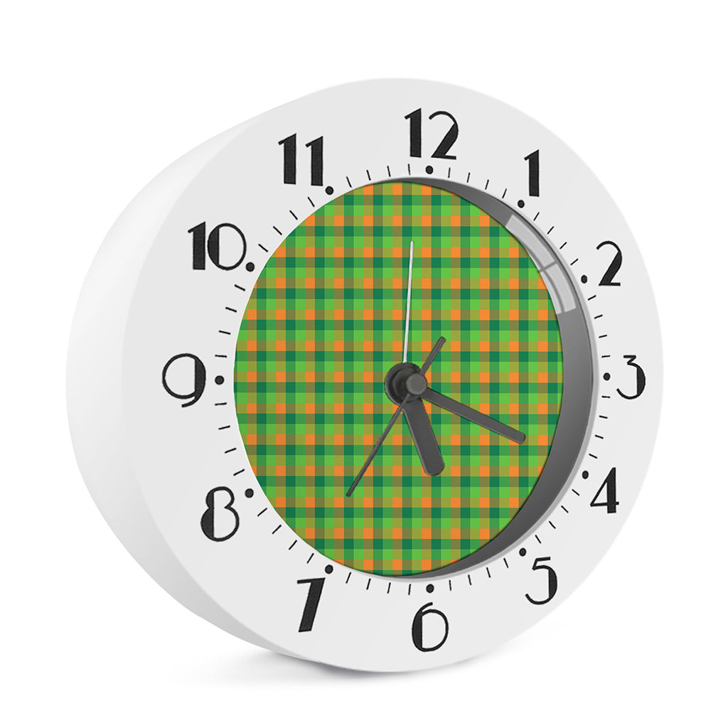 Shamrock Plaid St. Patrick's Day Print Alarm Clock