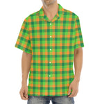Shamrock Plaid St. Patrick's Day Print Aloha Shirt