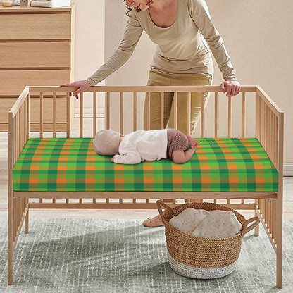 Shamrock Plaid St. Patrick's Day Print Baby Crib Sheet