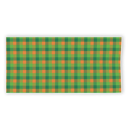 Shamrock Plaid St. Patrick's Day Print Beach Towel