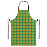 Shamrock Plaid St. Patrick's Day Print Bib Apron With Pocket