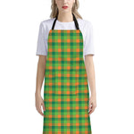 Shamrock Plaid St. Patrick's Day Print Bib Apron With Pocket