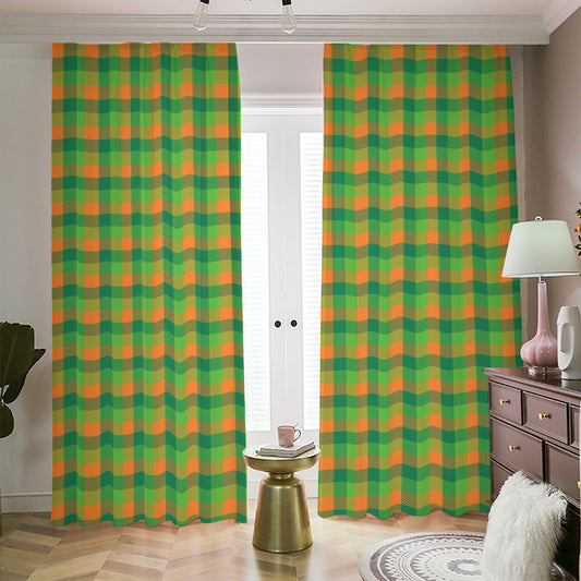 Shamrock Plaid St. Patrick's Day Print Blackout Pencil Pleat Curtains