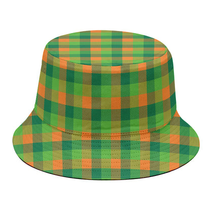 Shamrock Plaid St. Patrick's Day Print Bucket Hat