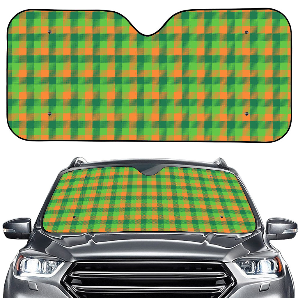 Shamrock Plaid St. Patrick's Day Print Car Windshield Sun Shade