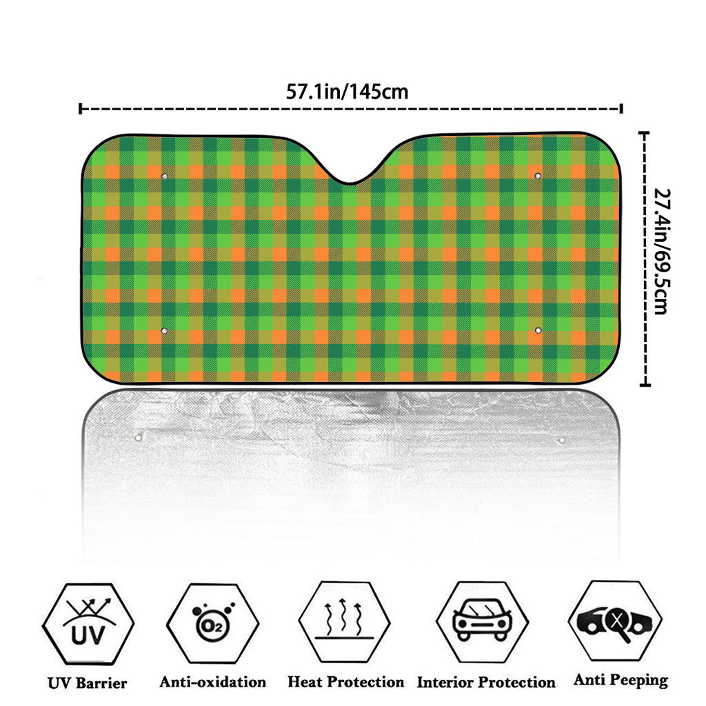 Shamrock Plaid St. Patrick's Day Print Car Windshield Sun Shade