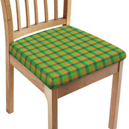 Shamrock Plaid St. Patrick's Day Print Chair Cushion Cover