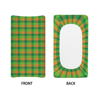 Shamrock Plaid St. Patrick's Day Print Changing Pad Cover